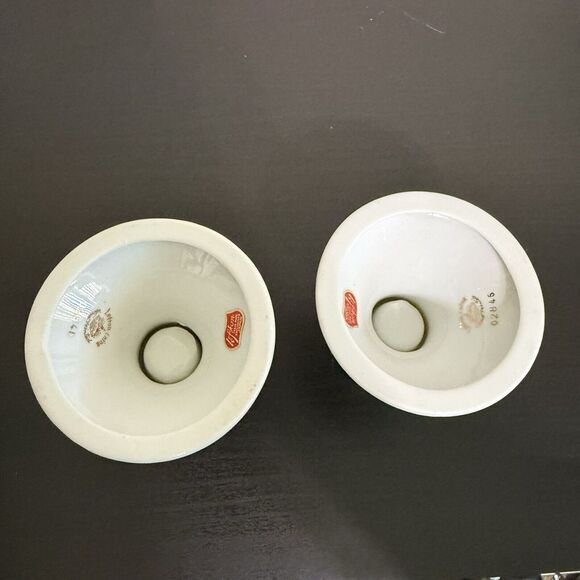 (2) Vintage Lefton Porcelain Winter Candleholders Cardinals & Holly Numbered - Picture 11 of 16